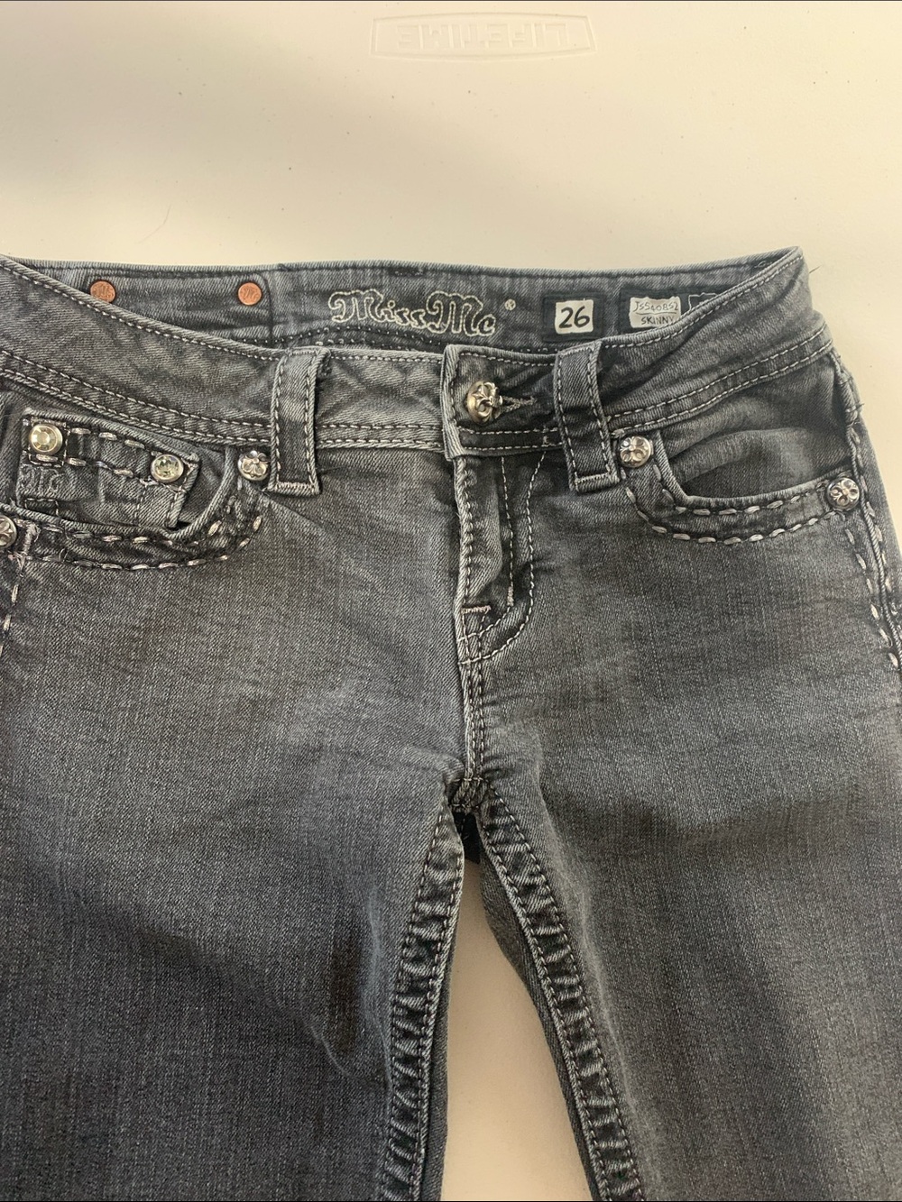 Miss Me Women's Dark Gray Skinny Jeans